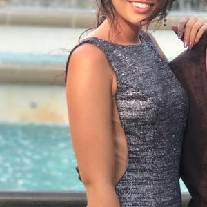 Jovani gun metal prom dress
